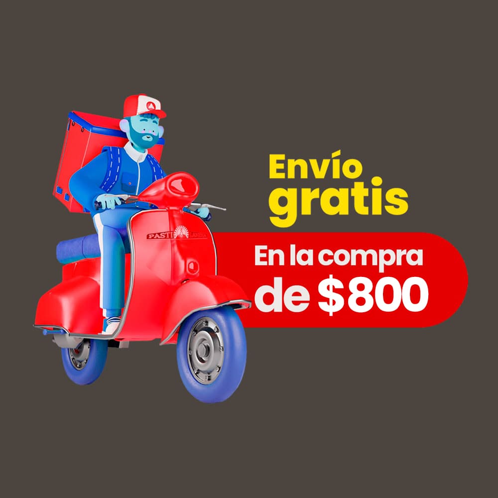 Envio gratis en la compra de 800 pesos